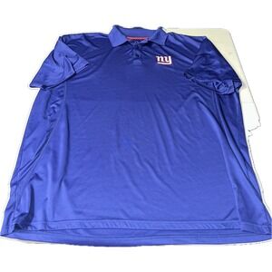 New York Giants Polo Shirt Men's 4XL Tall Majestic Polyester Blue NFL Football
